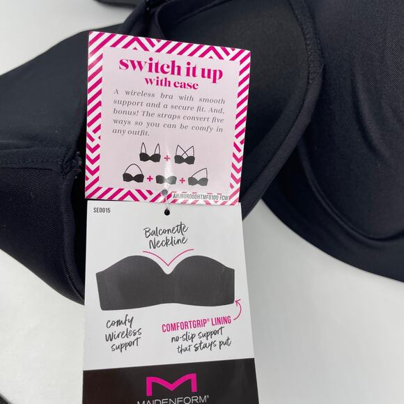 Maidenform Self Expressions Women's Wireless Strapless Bra Black Size 40D - Picture 5 of 7